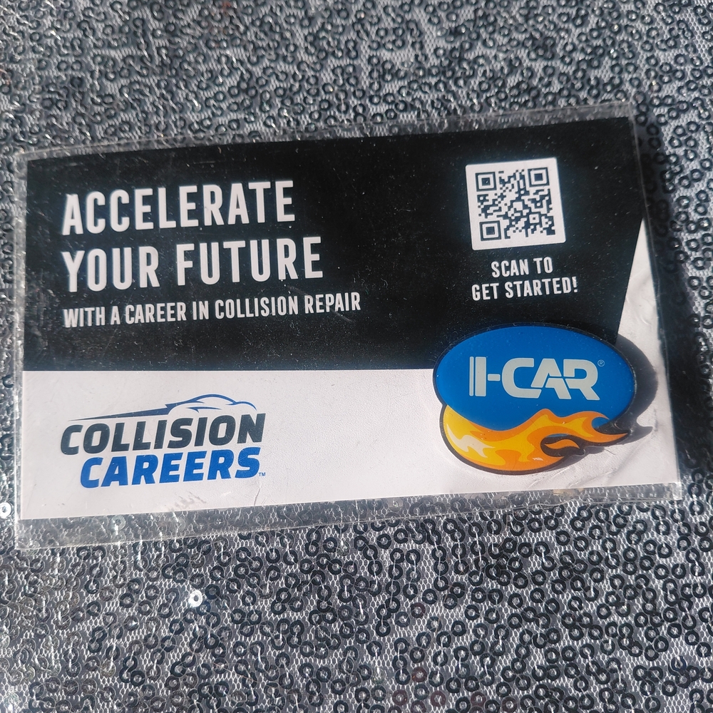 I-CAR Blue and Yellow Flame Logo Pin - Brand: I-CAR